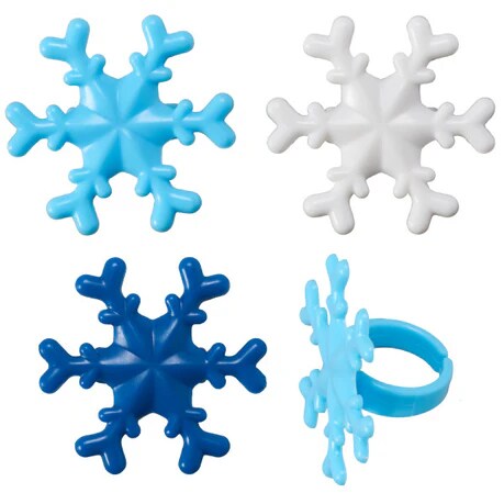 Blue Snowflake Cupcake Rings Cupcake Cake Decorating Rings 12 set