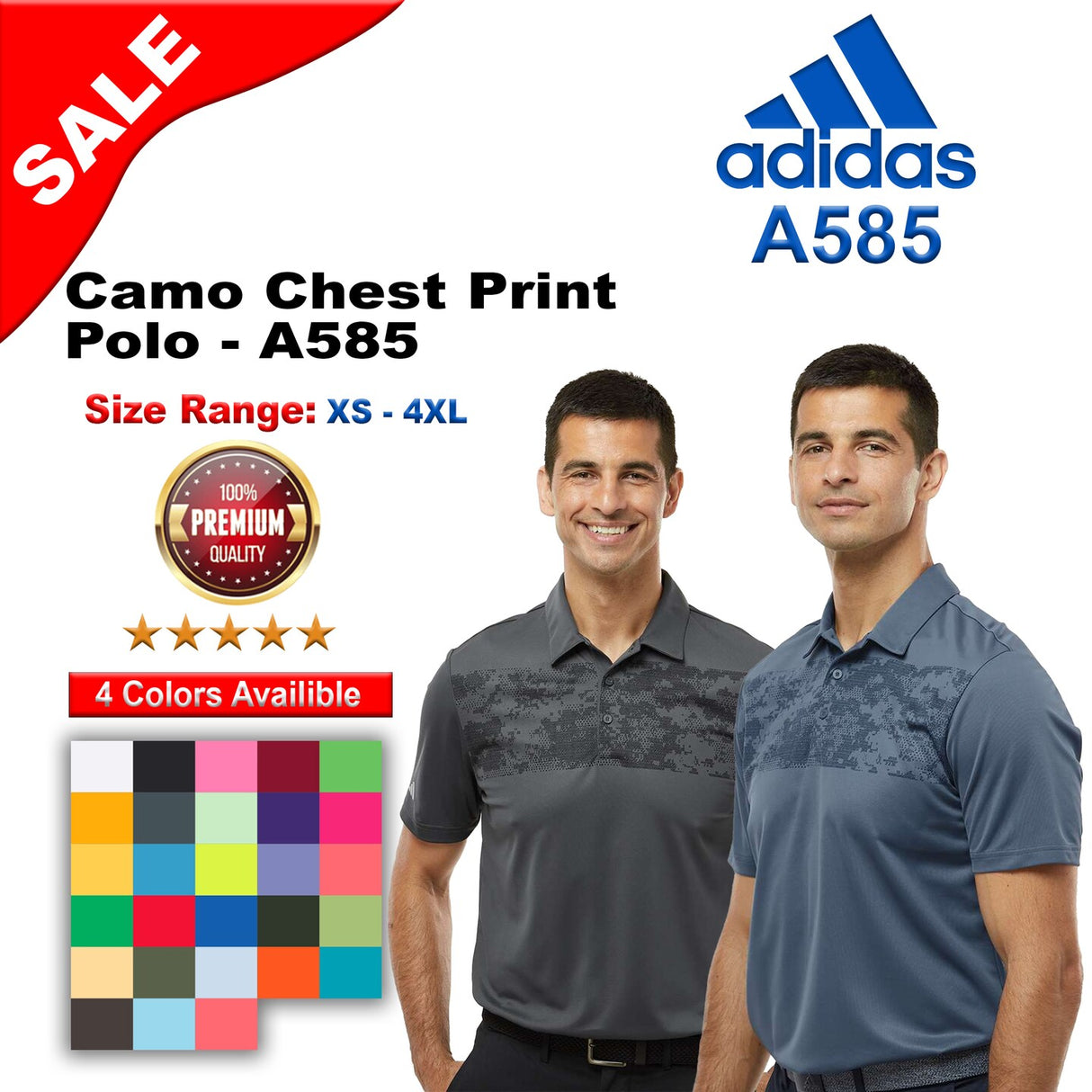 Adidas® Camo Chest Print Polo
