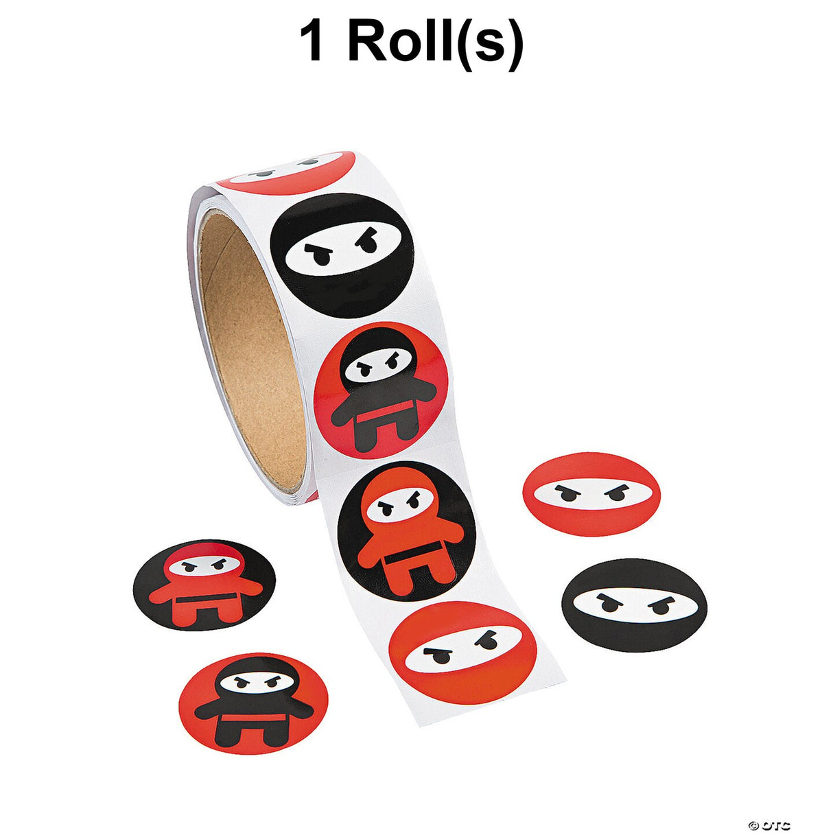 1 3/4" Ninja Sticker Roll - 100 Pc.