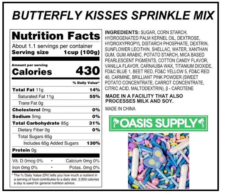 Oasis Supply, Easter & Spring Sprinkle Mix Collection - Butterfly Kisses Sprinkle Mix- 3 oz