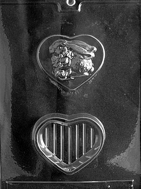 Bunny On Heart Pour Box Chocolate Mold - LPV129