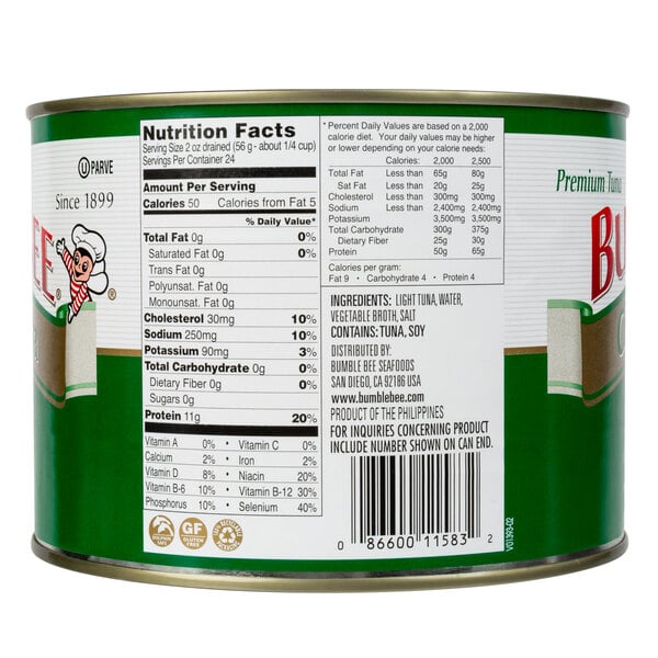 Bumble Bee 66.5 oz. Chunk Light Tuna in Water - 6/Case