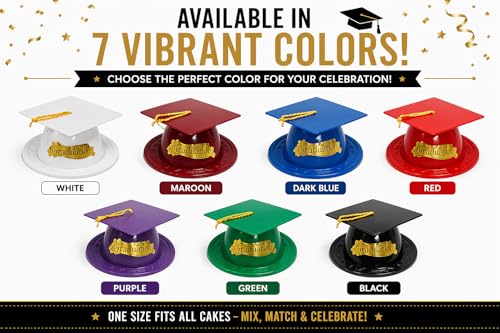 Oasis Supply, Graduation Cake Decorating Kits with Sprinkles (Various Color Grad Caps)