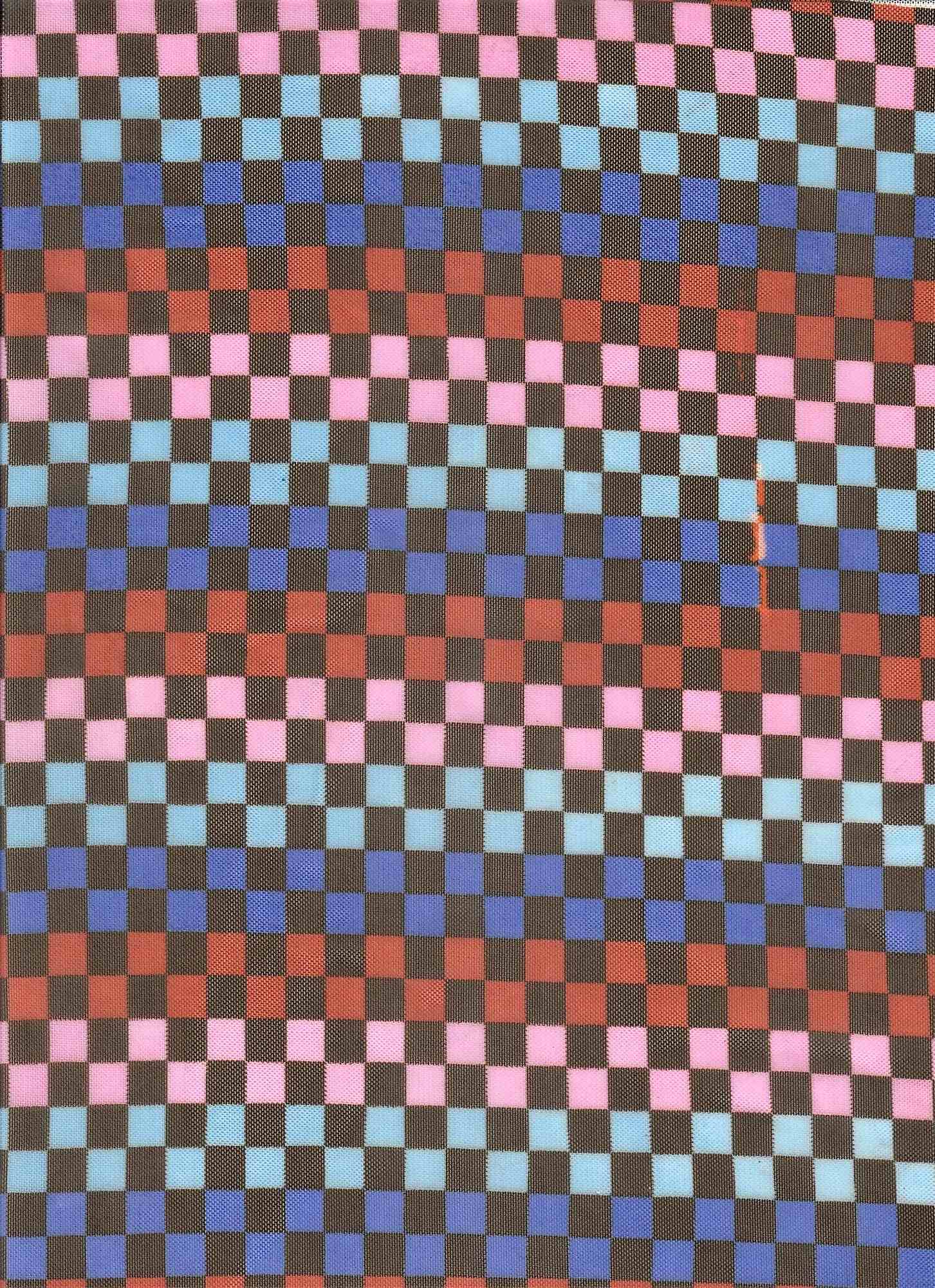 1 Yard Brown Multi Checkered Mesh Knit Fabric, 54'' Wide Polyester Spandex Blend
