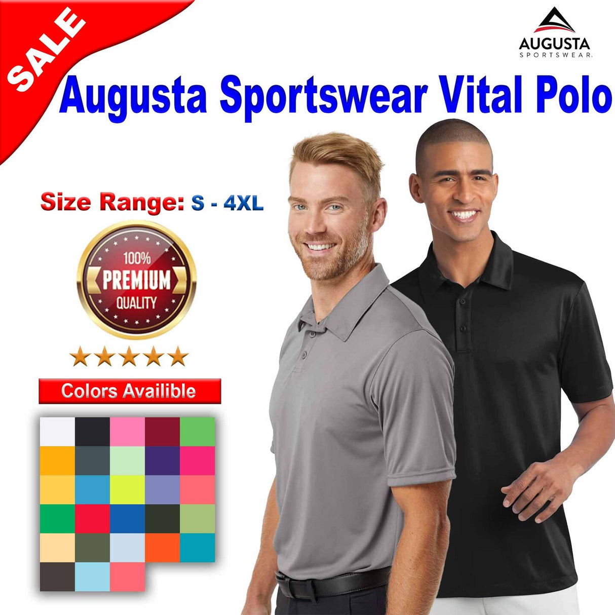 Augusta Sportswear® Vital Polo Tee For Men