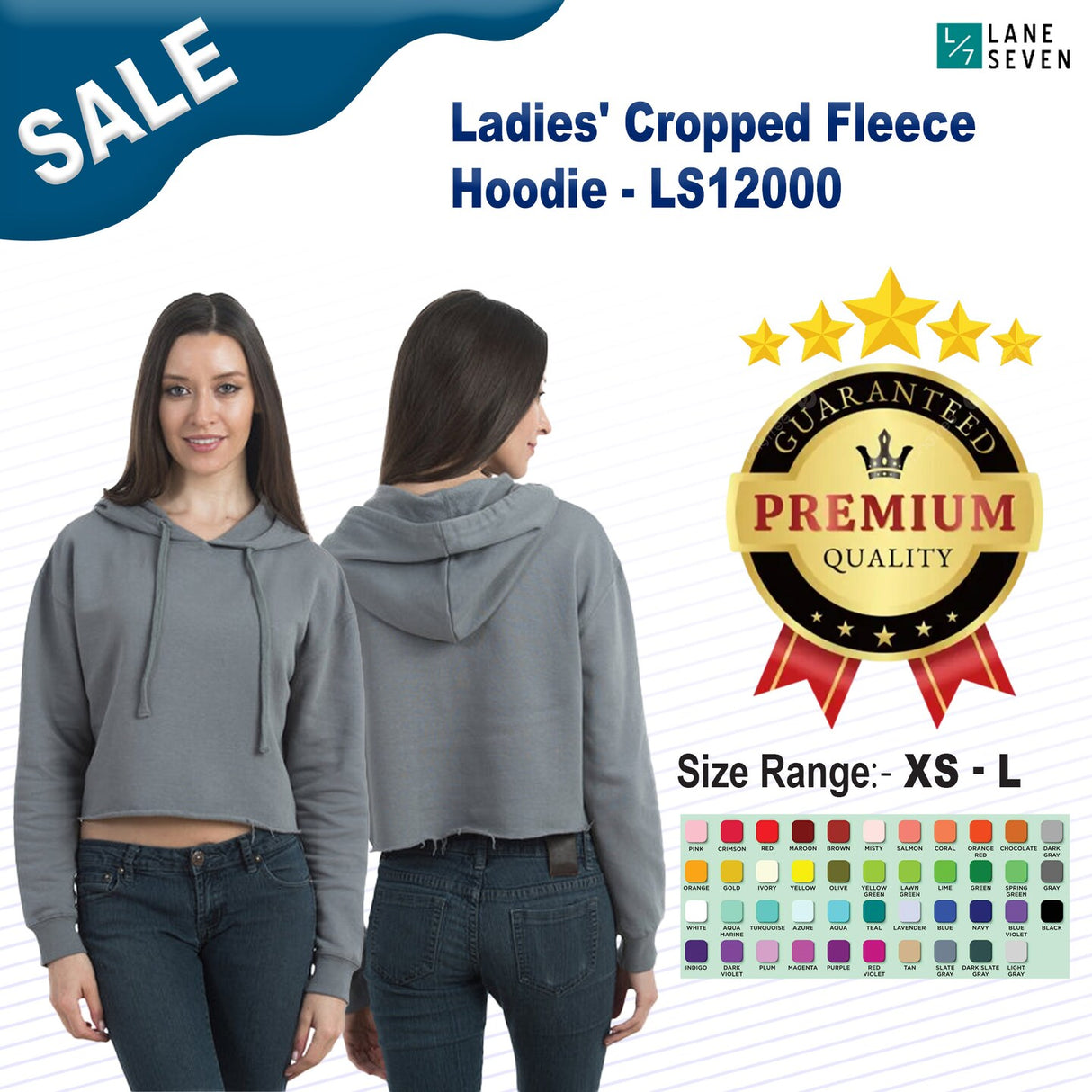 Lane Seven® Ladies' Cropped Fleece Hoodie