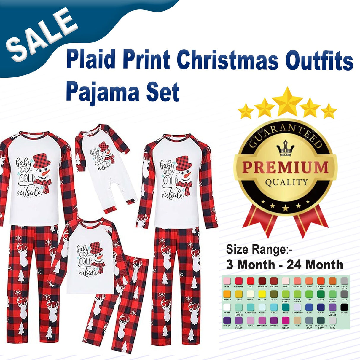 Plaid Print Christmas Outfits Pajama Set