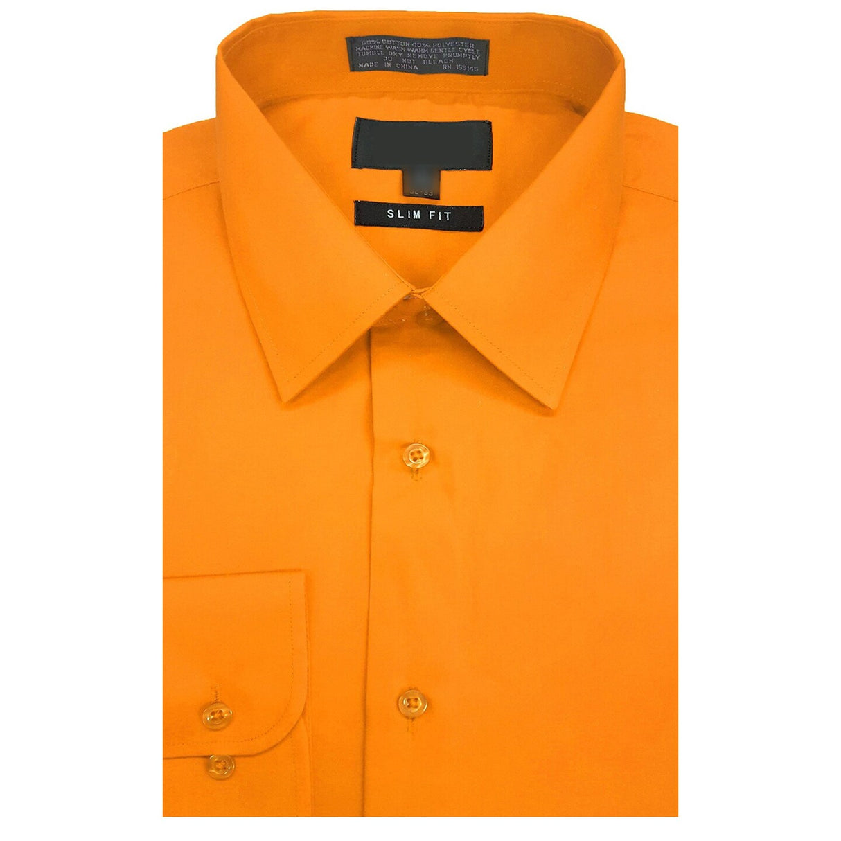 Orange Slim Fit Long Sleeve Polo Shirt