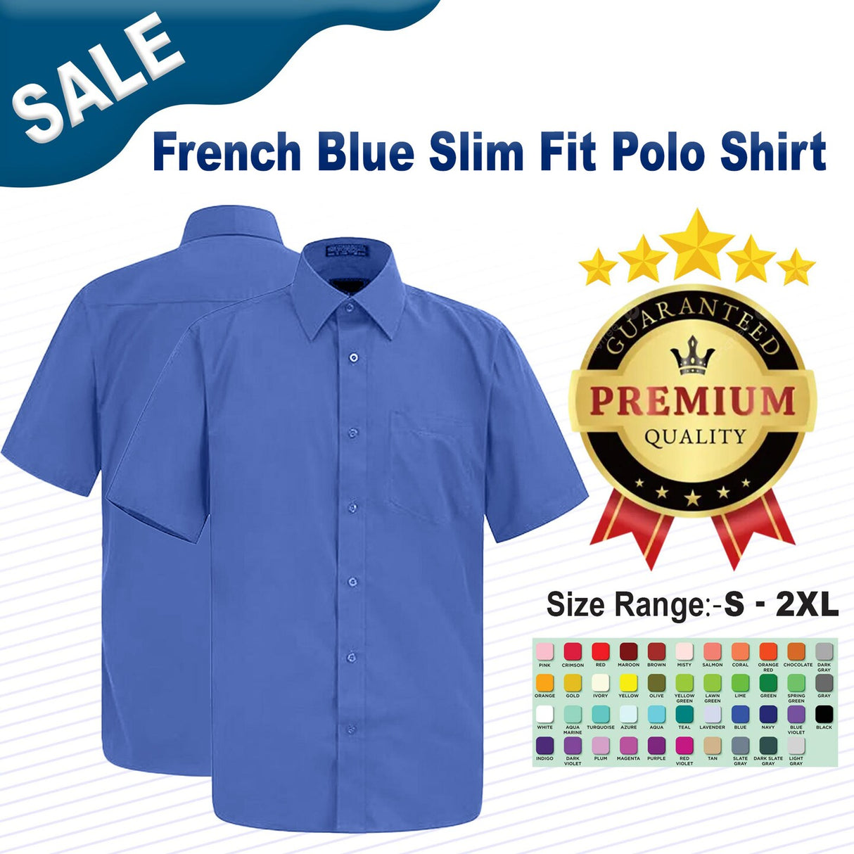 French Blue Slim Fit Polo Shirt