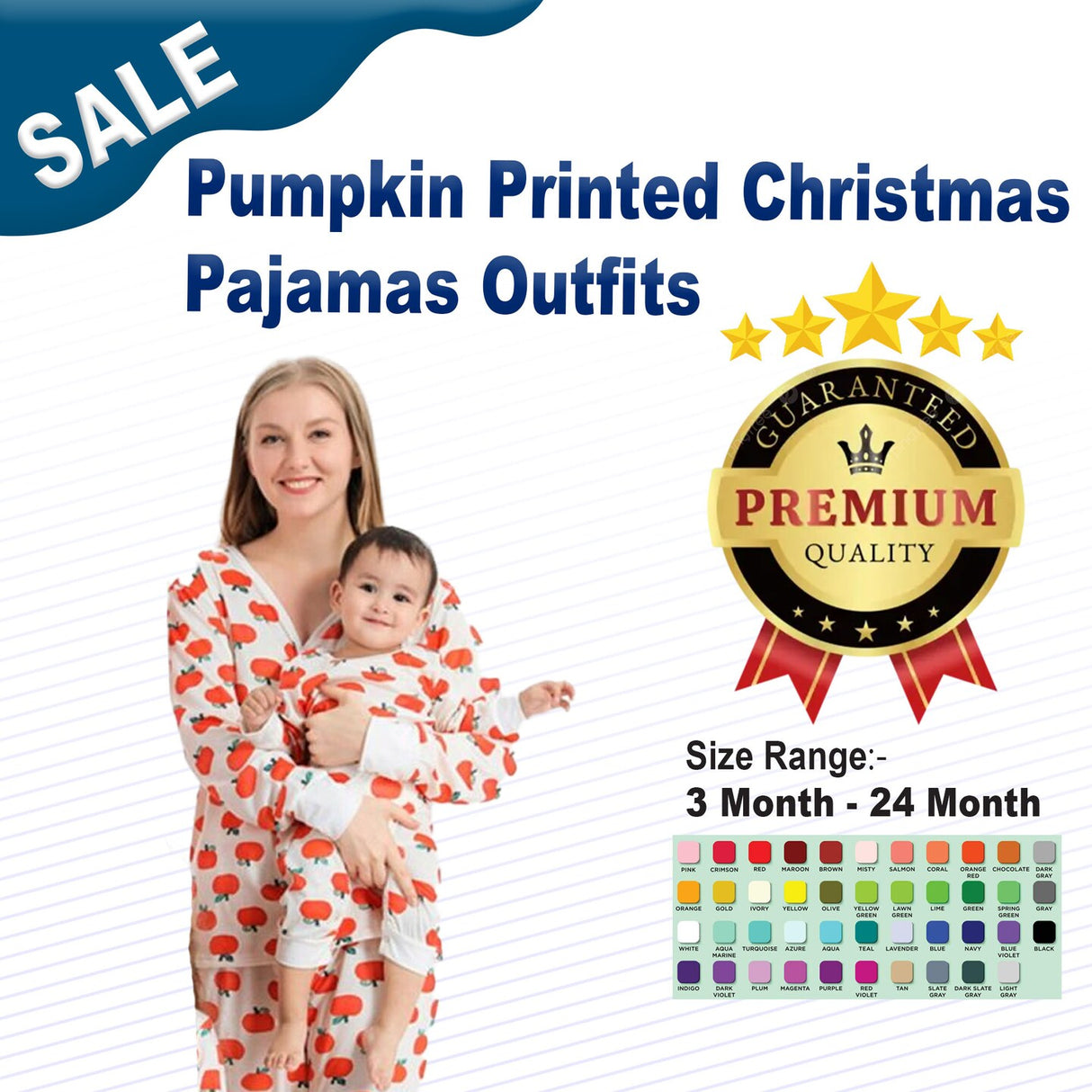 Pumpkin Printed Christmas Pajamas Outfits
