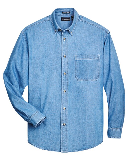 UltraClub® Men's Cypress Denim with Pocket