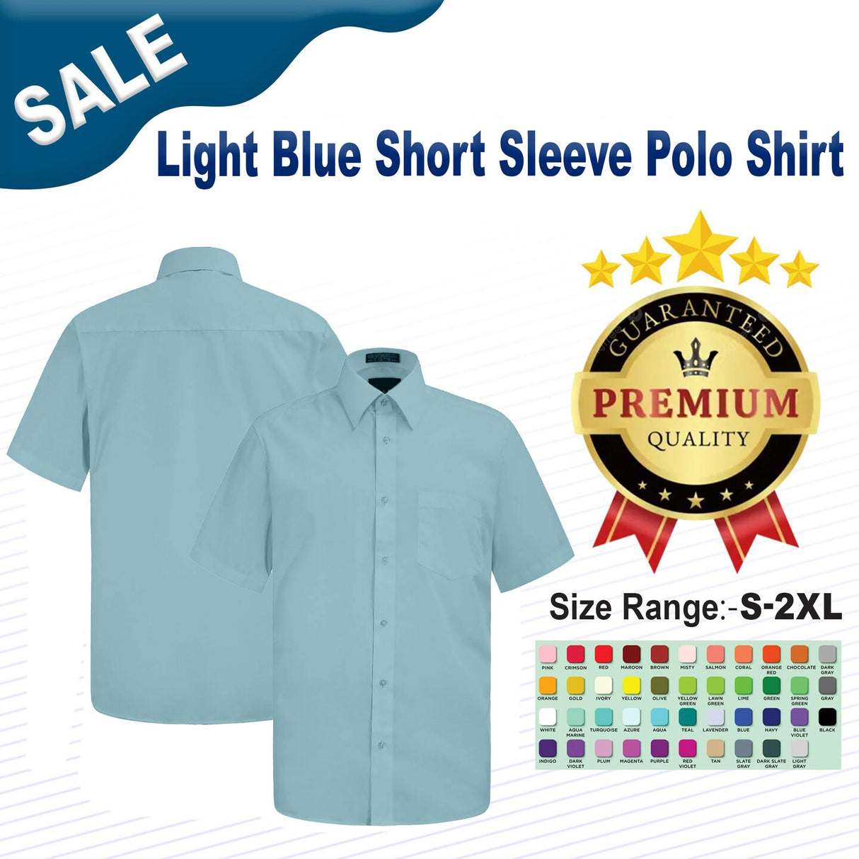 Light Blue Short Sleeve Polo Shirt