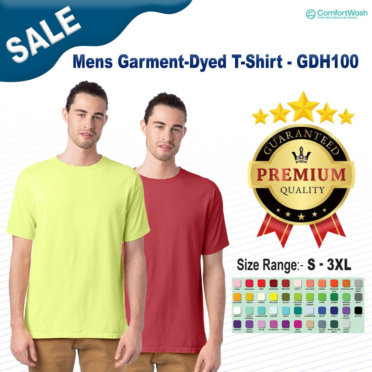 ComfortWash by Hanes® Mens Garment-Dyed T-Shirt