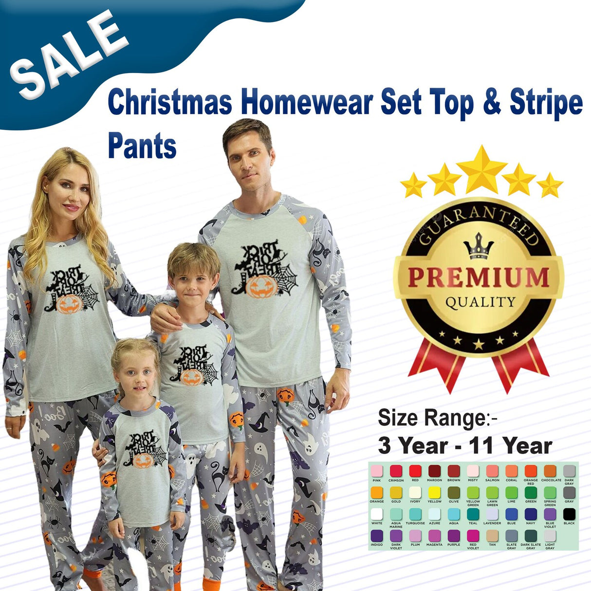 Christmas Homewear Set Top & Stripe Pants