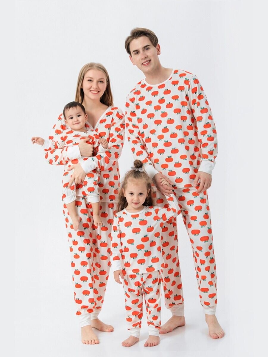 Pumpkin Printed Christmas Pajamas Outfits