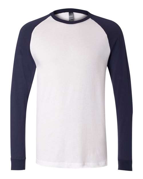 BELLA + CANVAS Men's Long Sleeve Jersey Baseball Tee