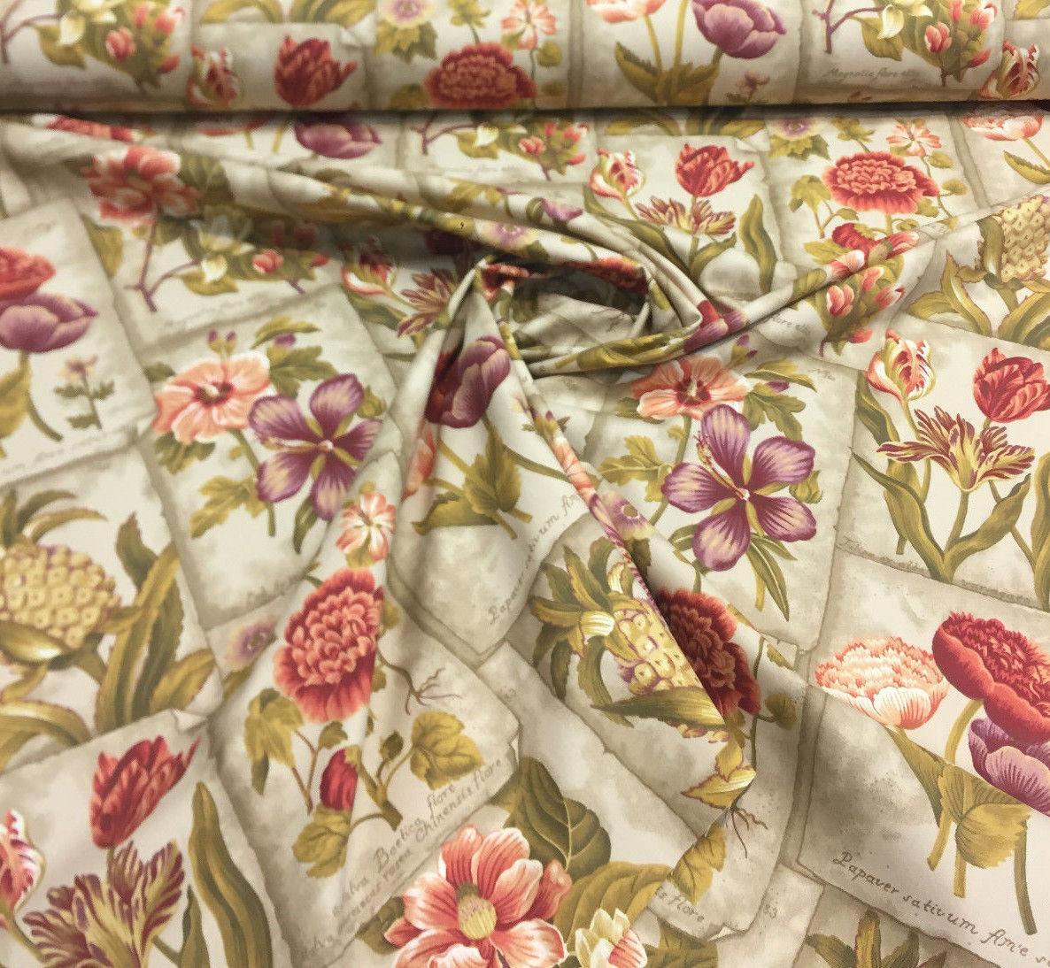 Waverly Botanic Garden In Plantation Mount Vernon Collection Cotton Fabric - Floral Tropical Botanical, 54" Width (1 Yard)