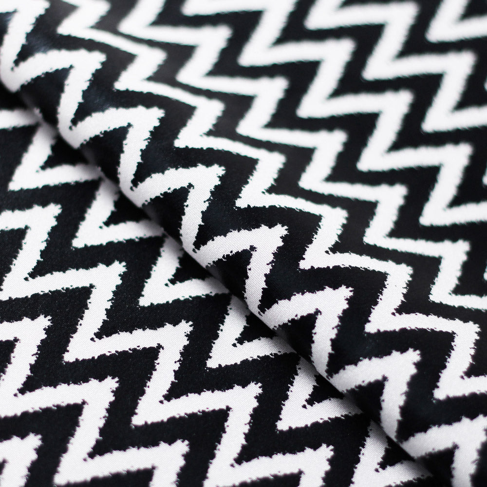Chevron Foil Nylon Spandex Fabric - Black/White or Rainbow Chevron, 58/60" Width (1 Yard)