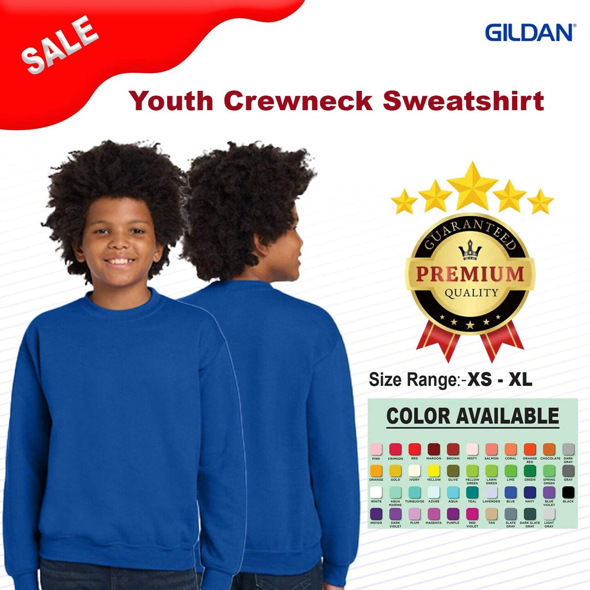 Gildan® Youth Crewneck Long Sleeve Sweatshirt