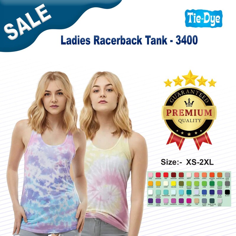 Colortone® Tie Dye Ladies Racerback Tank Top - 3400