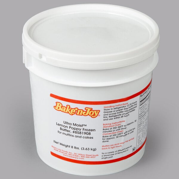 Bake'n Joy Ultra Moist 8 lb. Scoop and Bake Lemon Poppy Muffin Batter - 2/Case