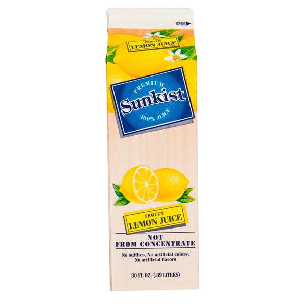 Sunkist 30 fl. oz. 100% Frozen Lemon Juice - 12/Case