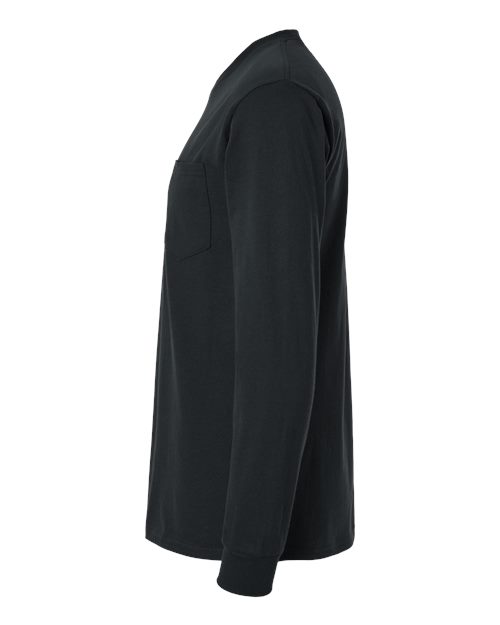 Unisex Ultra Cotton Long Sleeve Crewneck Pocket T-Shirt