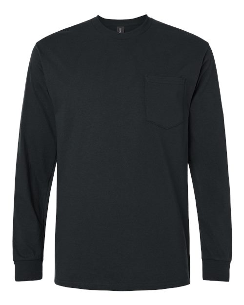 Unisex Ultra Cotton Long Sleeve Crewneck Pocket T-Shirt