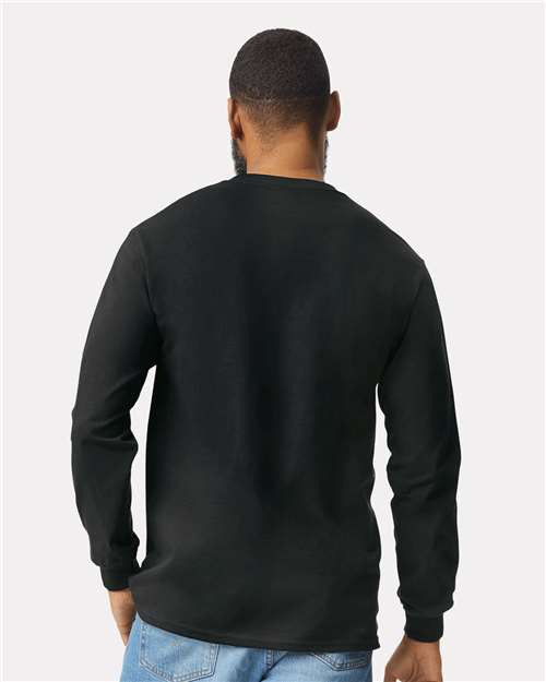 Unisex Ultra Cotton Long Sleeve Crewneck Pocket T-Shirt