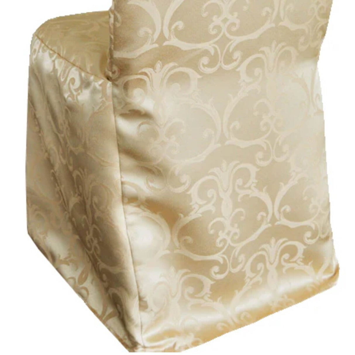 1 Piece Champagne Versailles Damask Jacquard Polyester Banquet Chair Cover