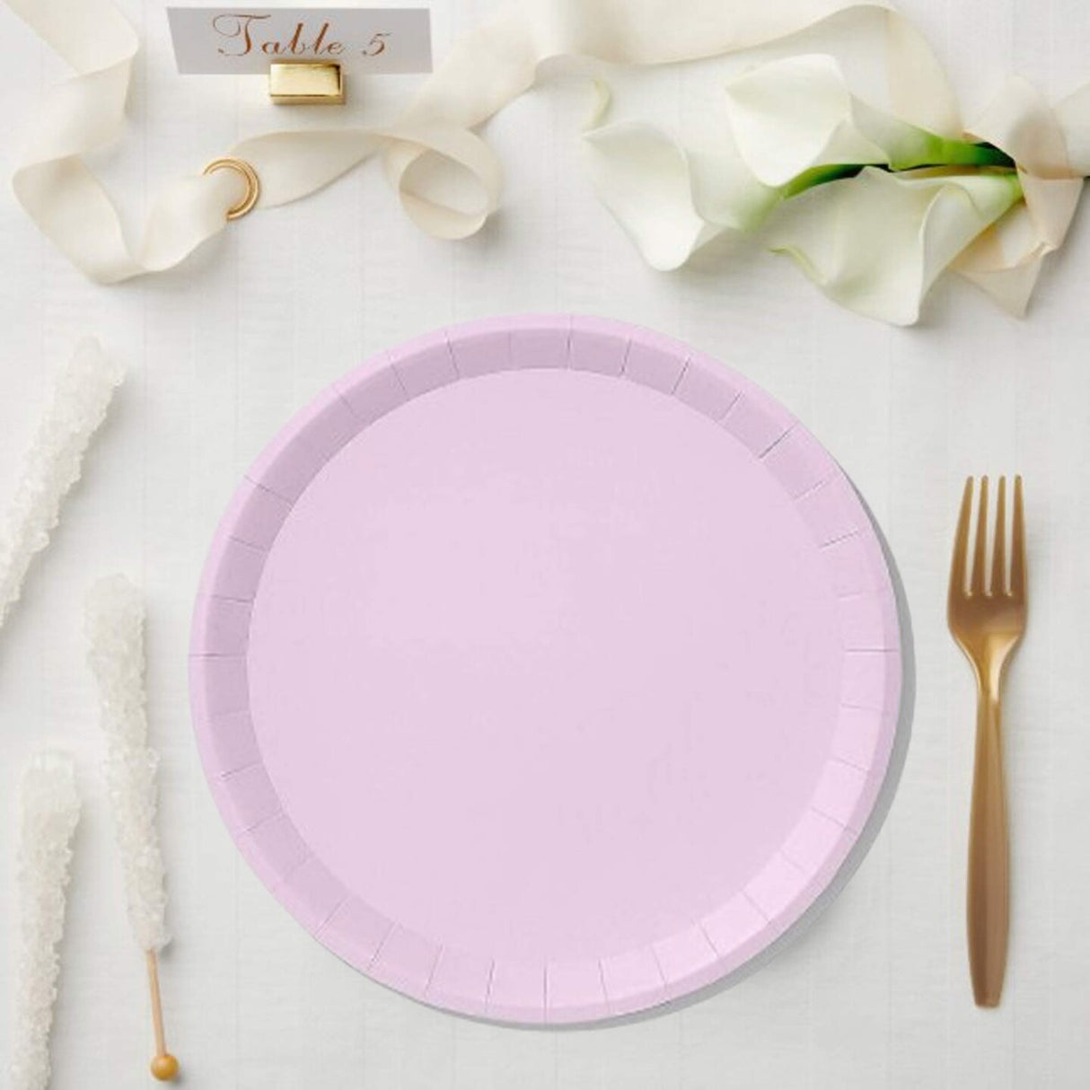 10 Count Lavender Large Paper Plates 9.25 Inch Pastel Party Plates for Meals and Celebrations