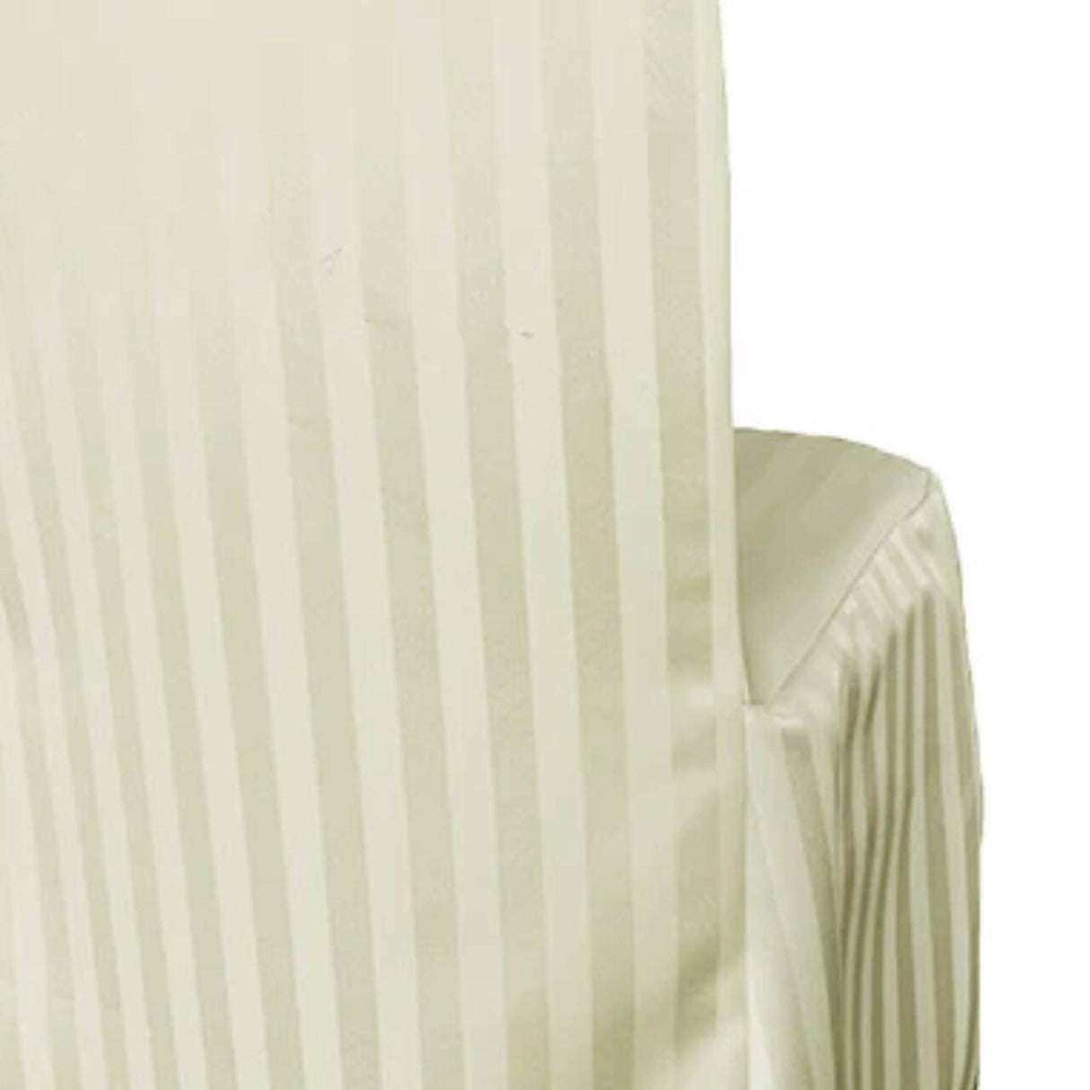 1 Piece Striped Jacquard Polyester Banquet Chair Cover Ivory Elegant Wedding Decor