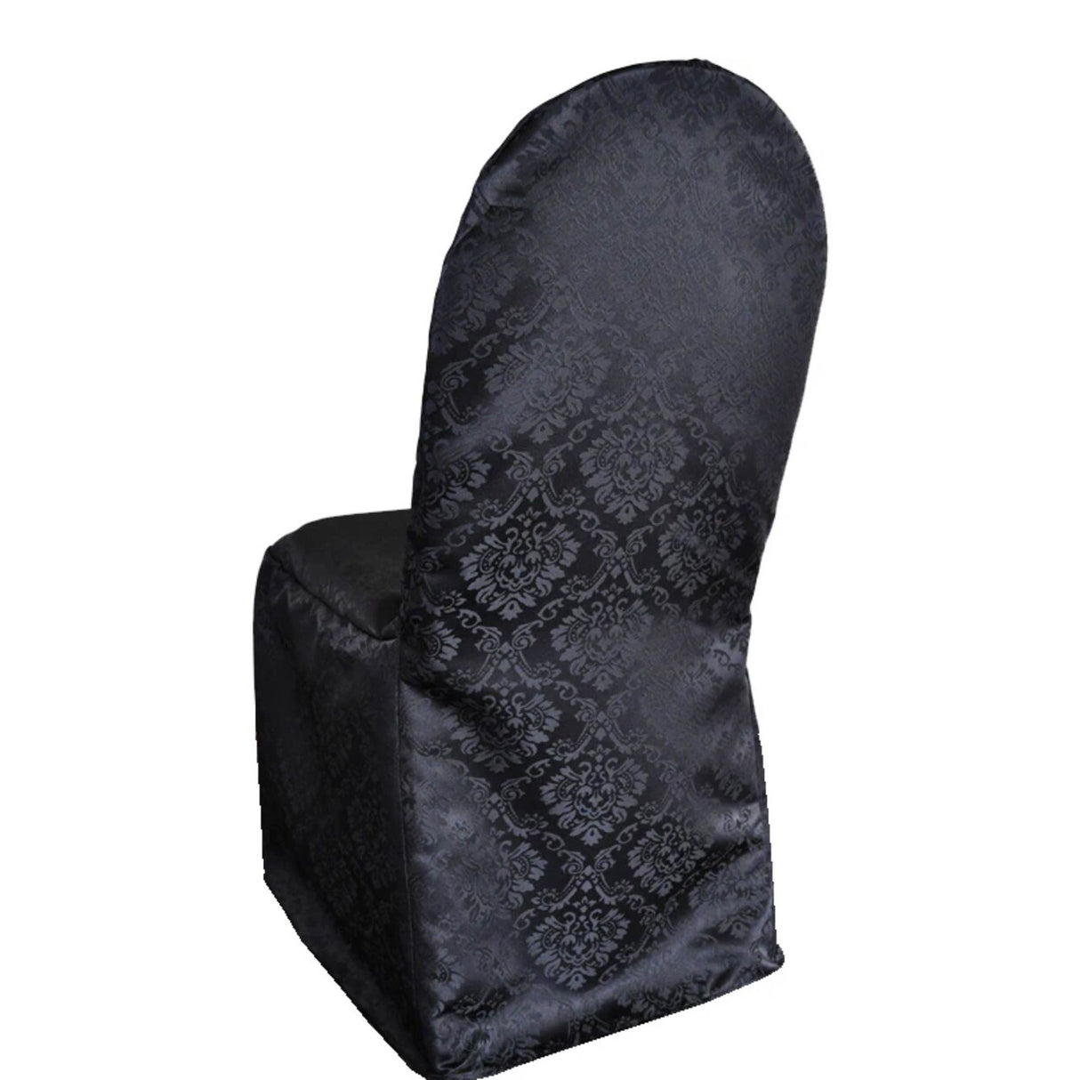 1 Piece Heritage Damask Jacquard Polyester Chair Cover Black