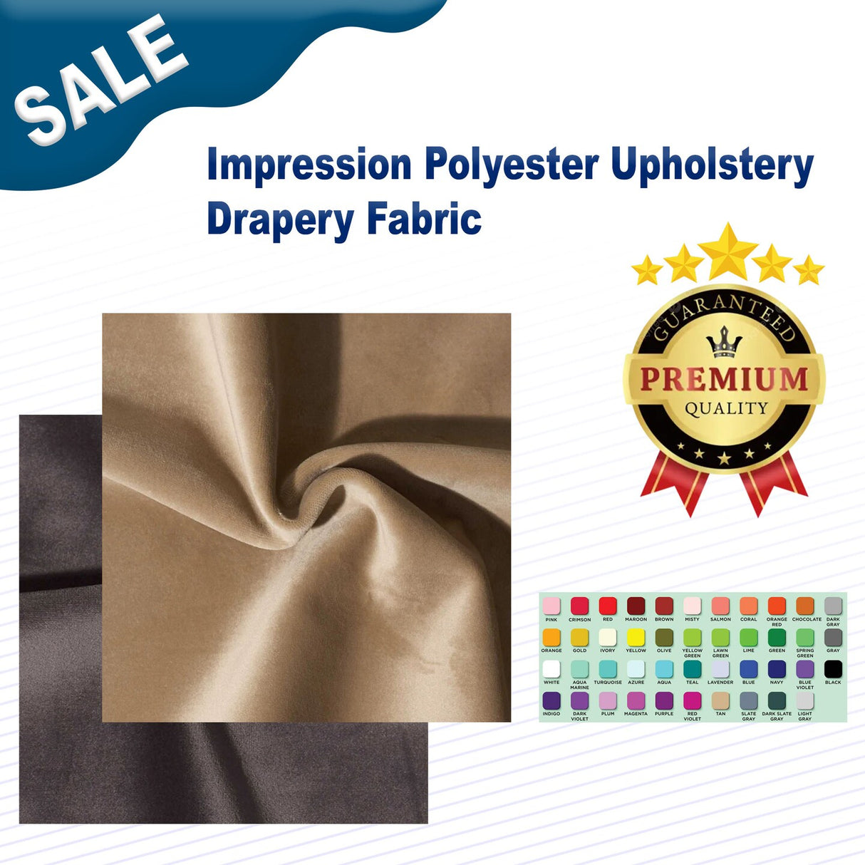 1 Yard Impression Polyester Upholstery & Drapery Fabric