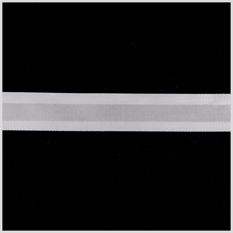 7/8" Millennium Silver Satin Grosgrain Ribbon