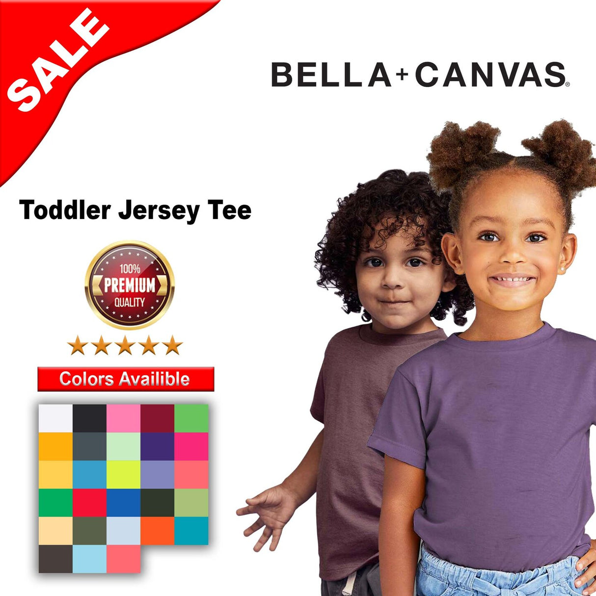 BELLA + CANVAS® Toddler Crewneck Short Sleeve Jersey T-Shirt