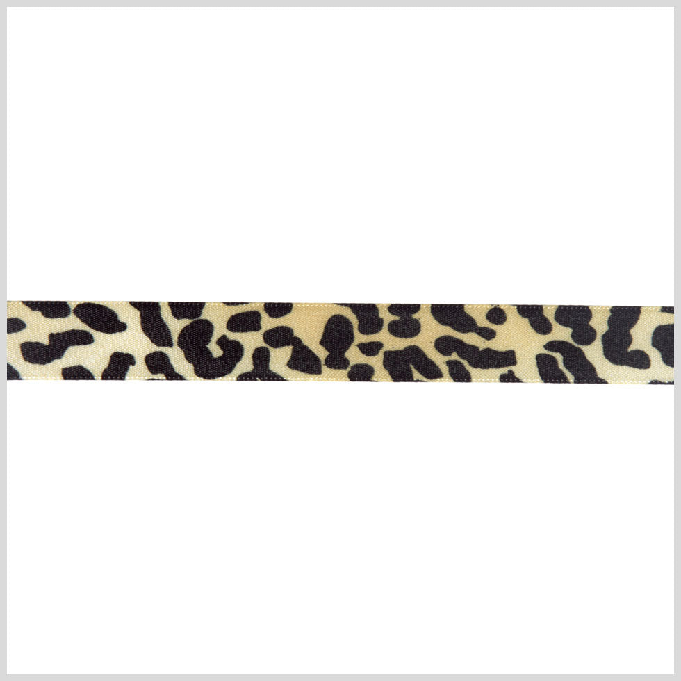 5/8" Black/Gold Printed Satin Ribbon