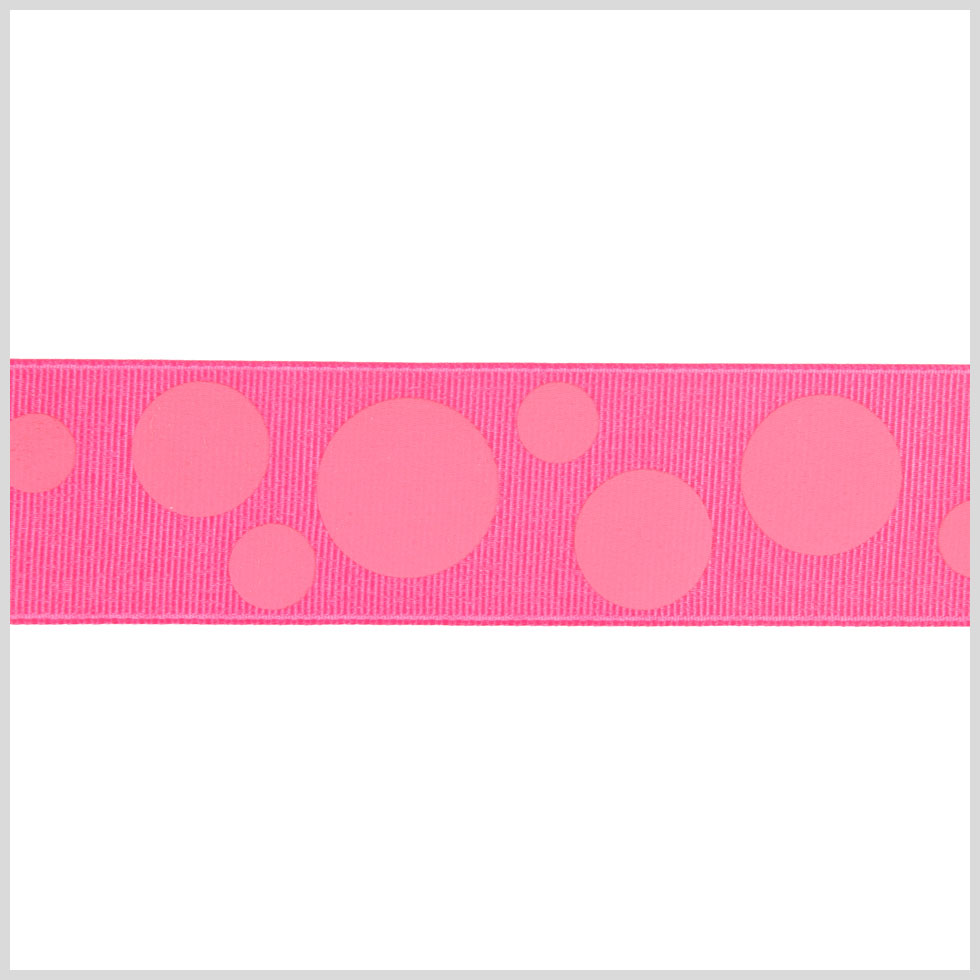 7/8" Hot Pink Polka Dot Grosgrain Ribbon