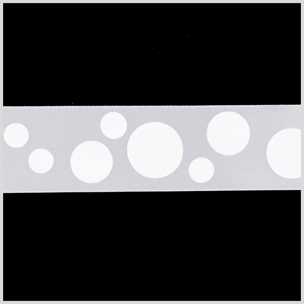 1.5" White Polka Dot Satin Ribbon