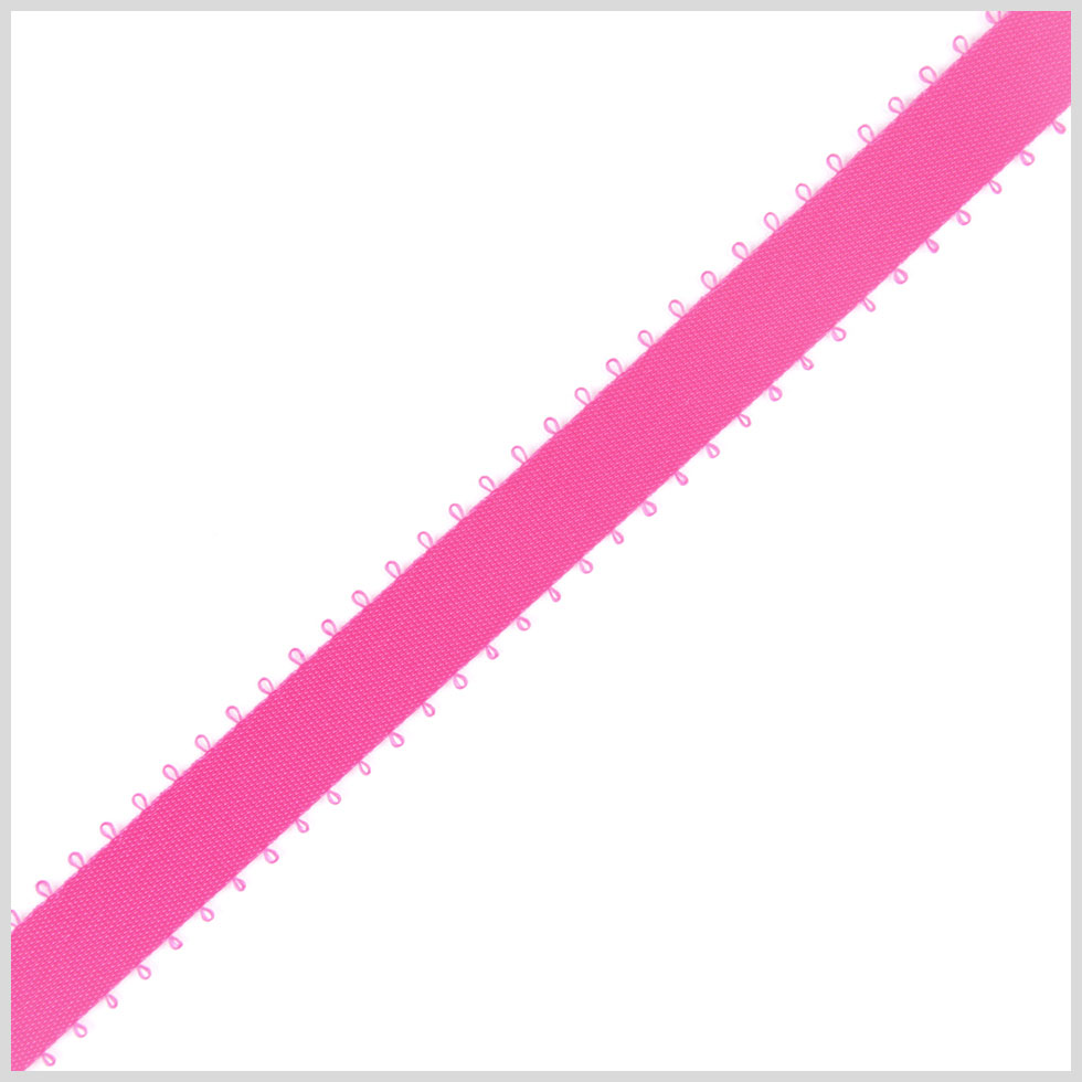 3/16" Shocking Pink Double Face Feather Edge Satin Ribbon