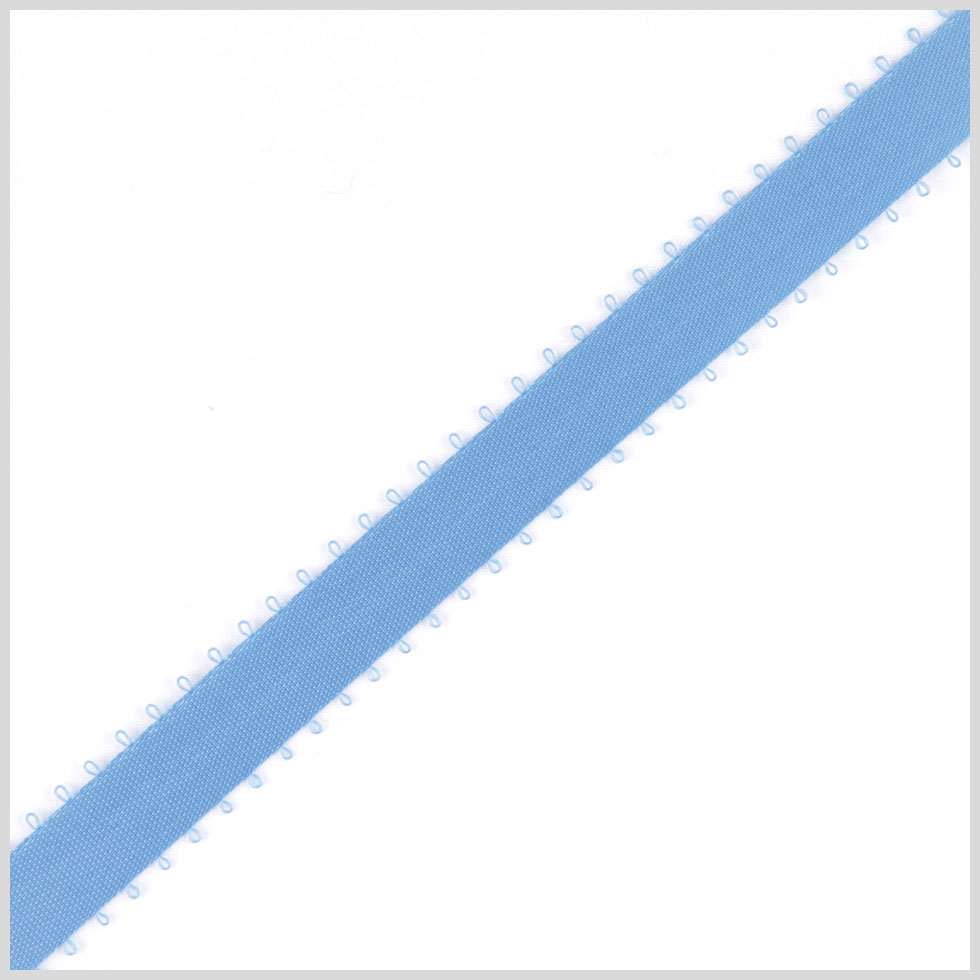 3/16" Lace Blue Double Face Feather Edge Satin Ribbon