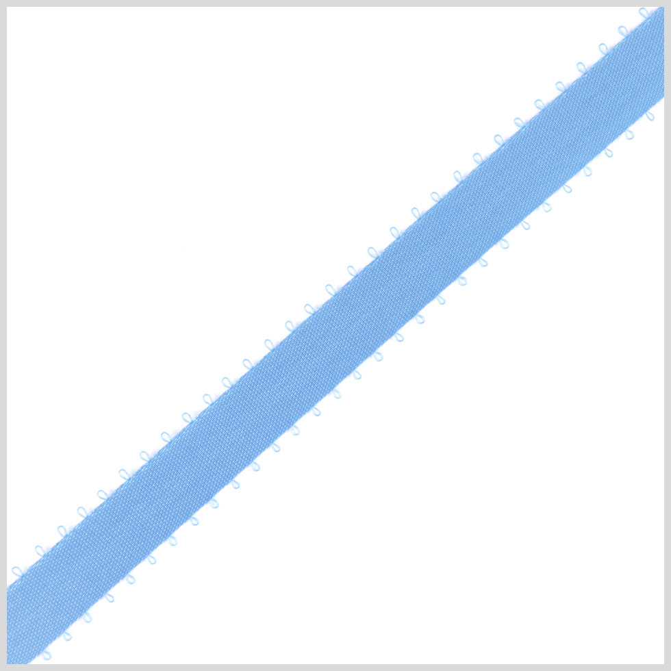 3/8" Lace Blue Double Face Feather Edge Satin Ribbon
