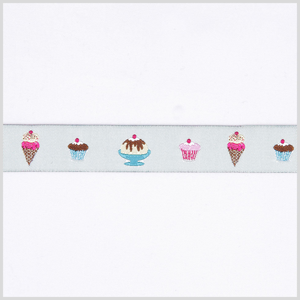 Pink/Blue French Jacquard Ribbon