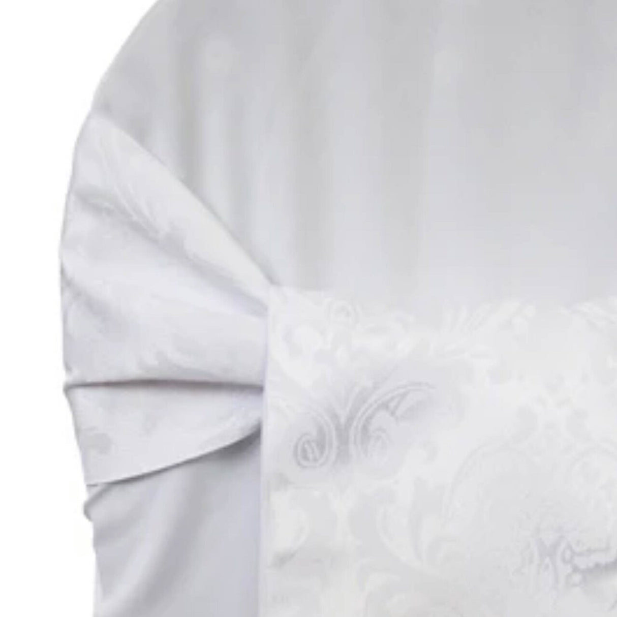 10 Pieces Classic White Floral Damask Jacquard Chair Sashes 7.5 x 108 Inches