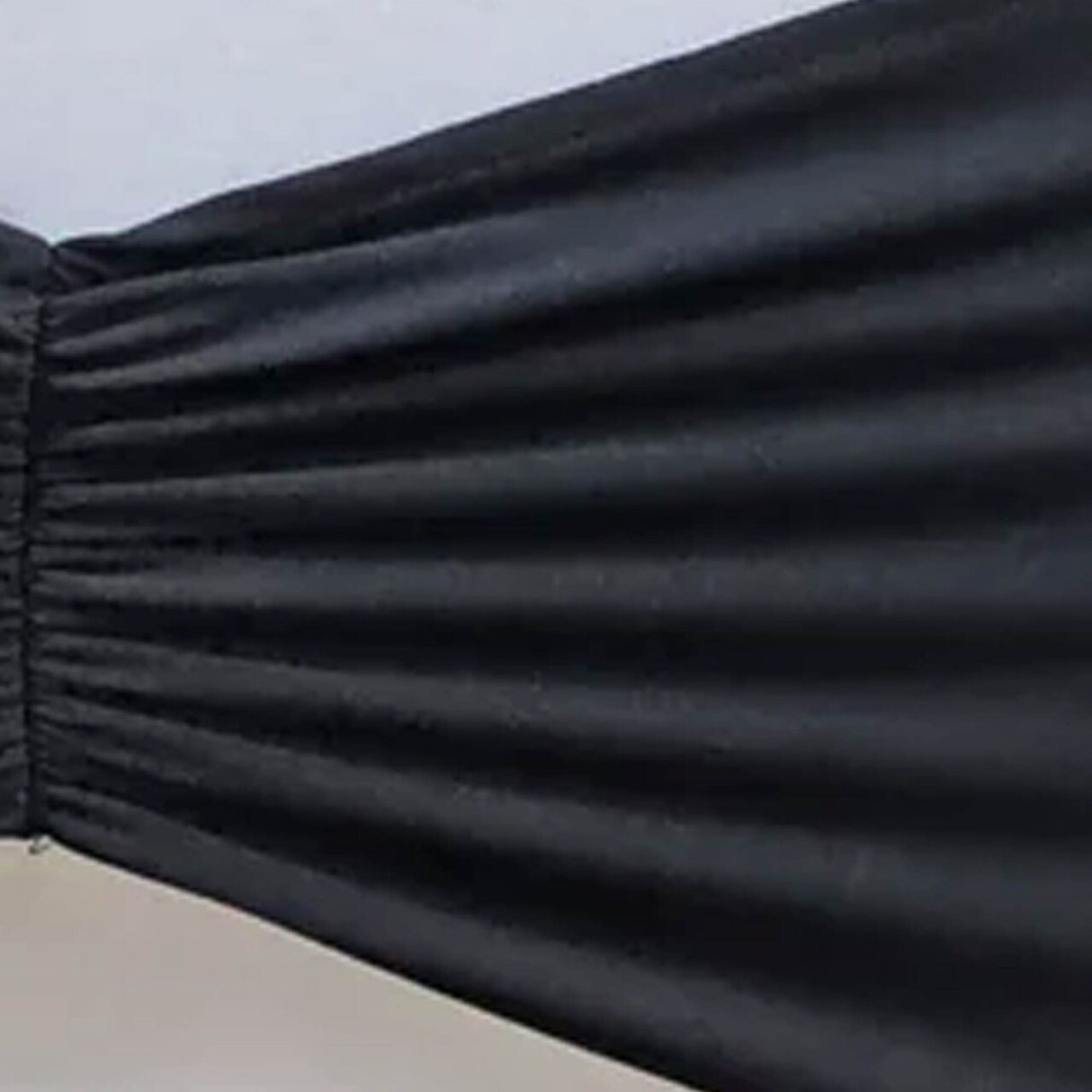 10 Pieces Black Ruffled Spandex Chair Bands for Classic Event Elegance 8x13 inches