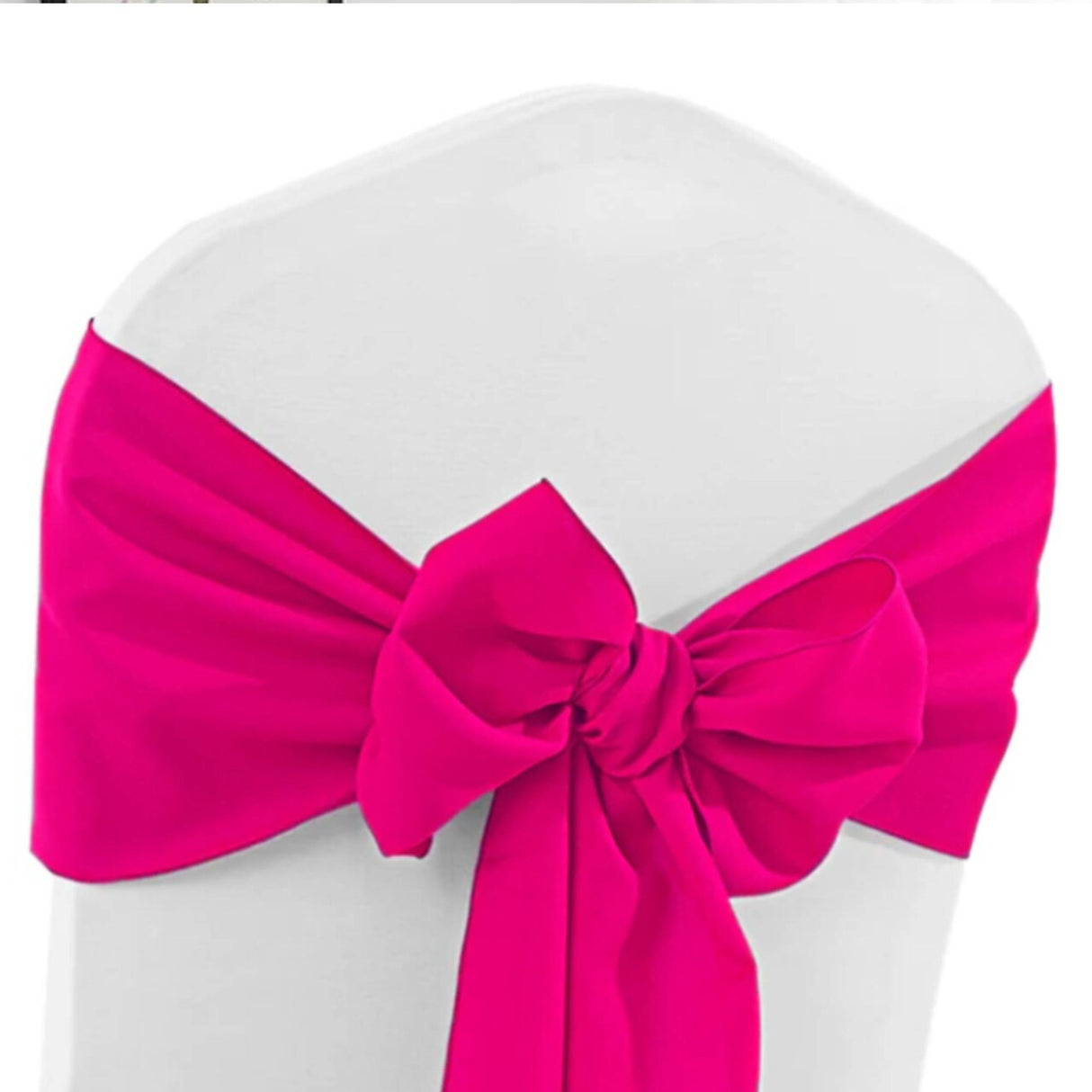 10 Pieces Fuchsia Polyester Chair Sashes 8"x108", Vibrant Wrinkle Resistant Fabric
