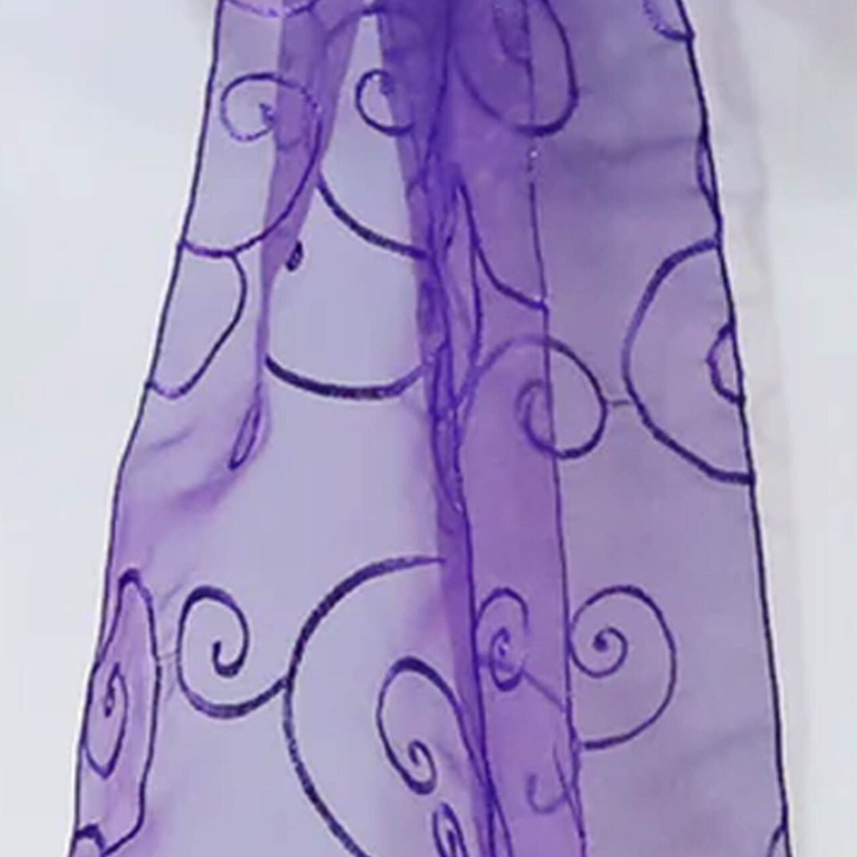 10 Pieces Regency Purple Embroidered Organza Chair Sashes 8"x108" Sophisticated Event Accents