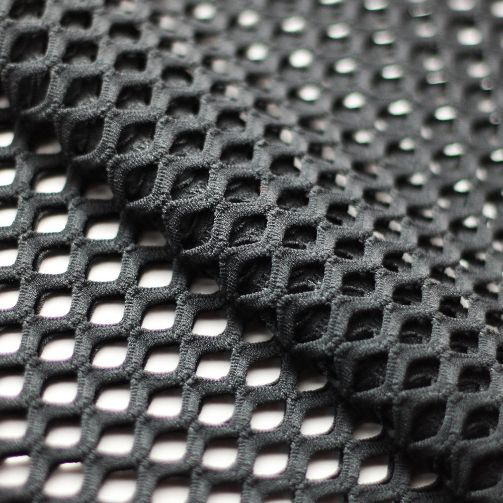 Diamond Mesh Polyester Spandex Fabric - Neon Pink, White, Red, Black Diamond Pattern, 58-60" Width (1 Yard)