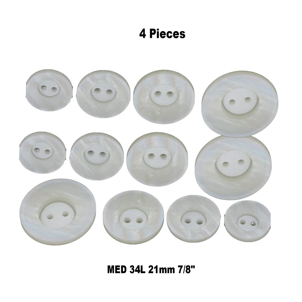 40L (25mm / 1") Ivory Faux Shell Buttons Iridescent Bowl Shape Two Hole Sewing Button