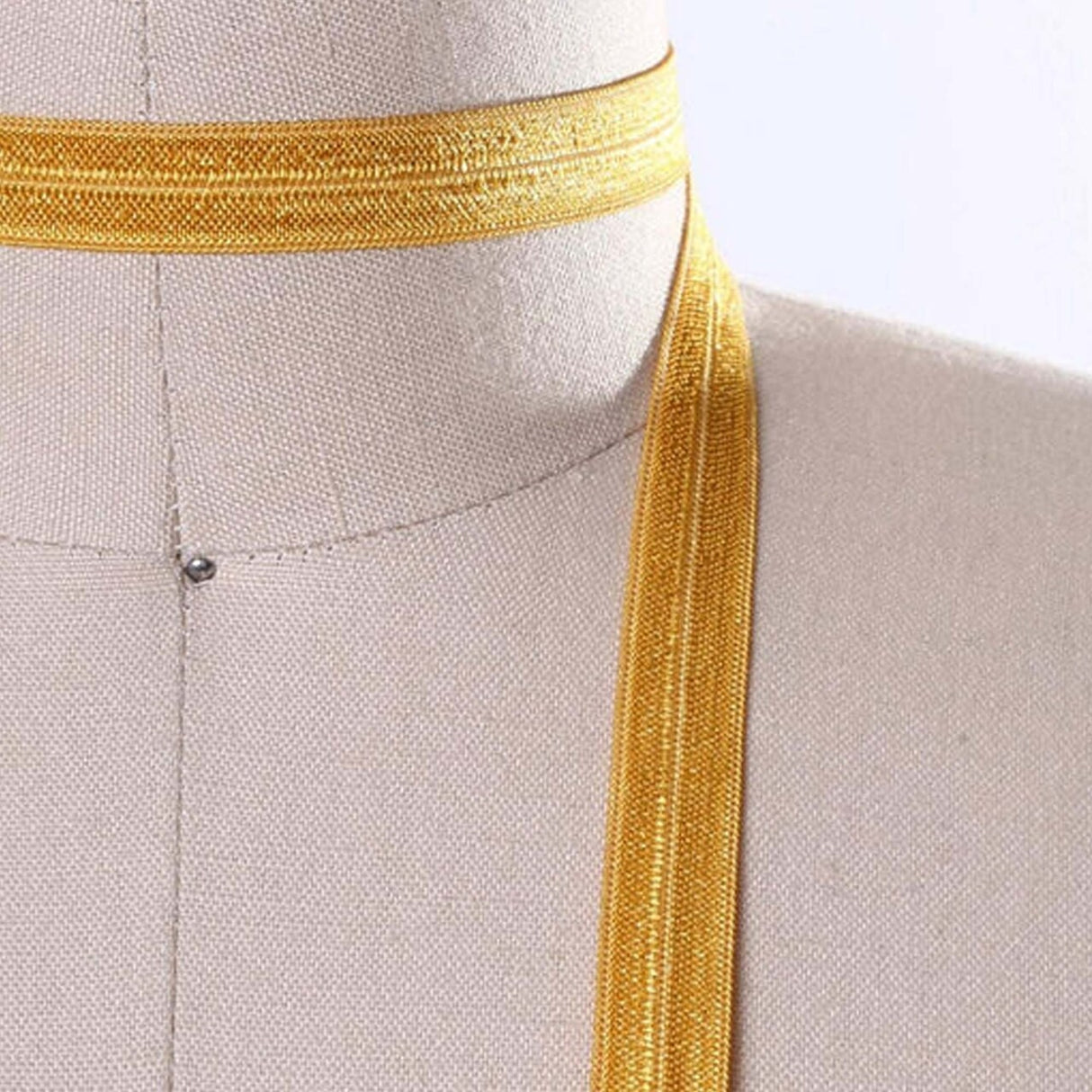 5/8" 3 Yards Gold Fold Over Elastic Trim Soft Bias